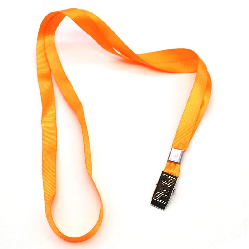 Bird Fiy Orange Lanyards 100 Pack 34" Premium Lanyard Bulldog Clips Bulk Nylon Flat Lanyard with Badge Clip (Orange, 100 Pack) - Image 3